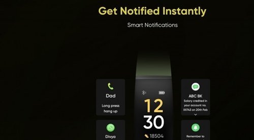 realme在印度发布旗下首款智能手环 支持心率监测及久坐提醒