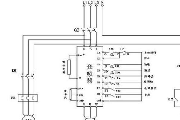1,三相变频电机接线图中的变频电机采用"专用变频感应 电动机 变频器