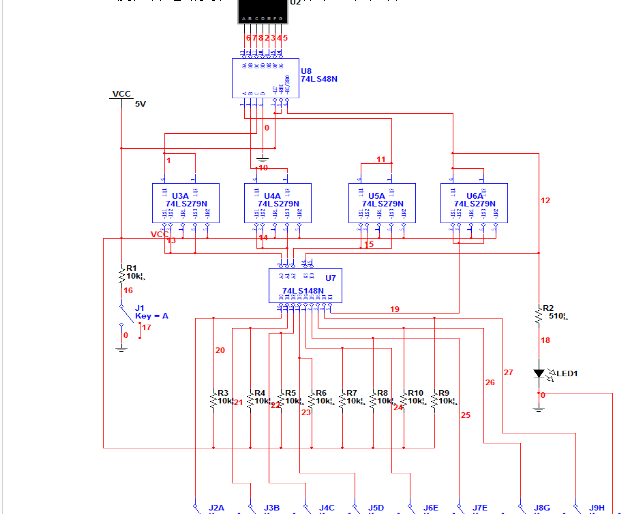 74ls148做八路搶答器